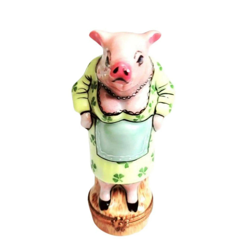 MS Irish Mama Pig Clovers Limoges Box Figurine Limoges, view 4