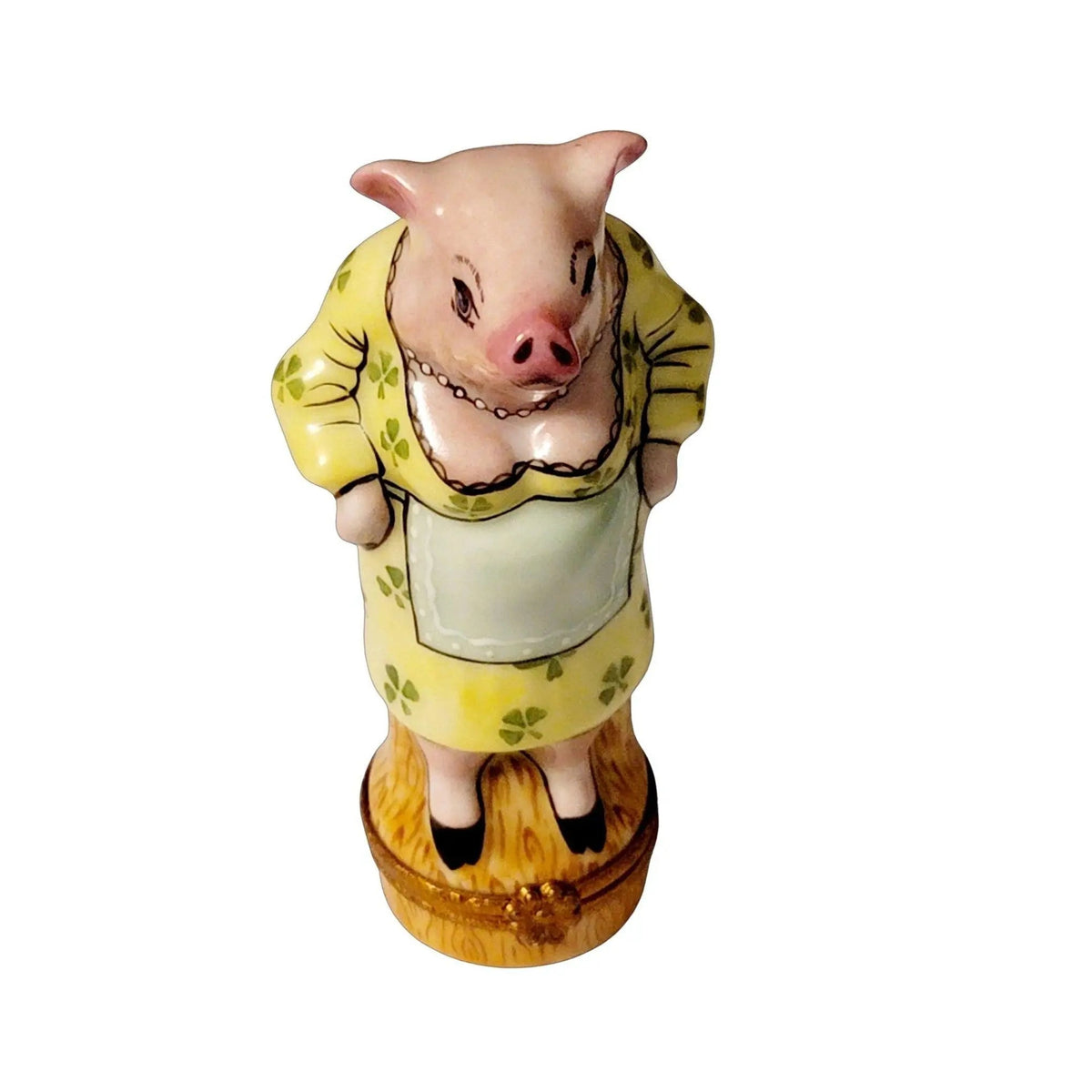 MS Irish Mama Pig Clovers Limoges Box Figurine Limoges, a hand-painted Limoges porcelain gift