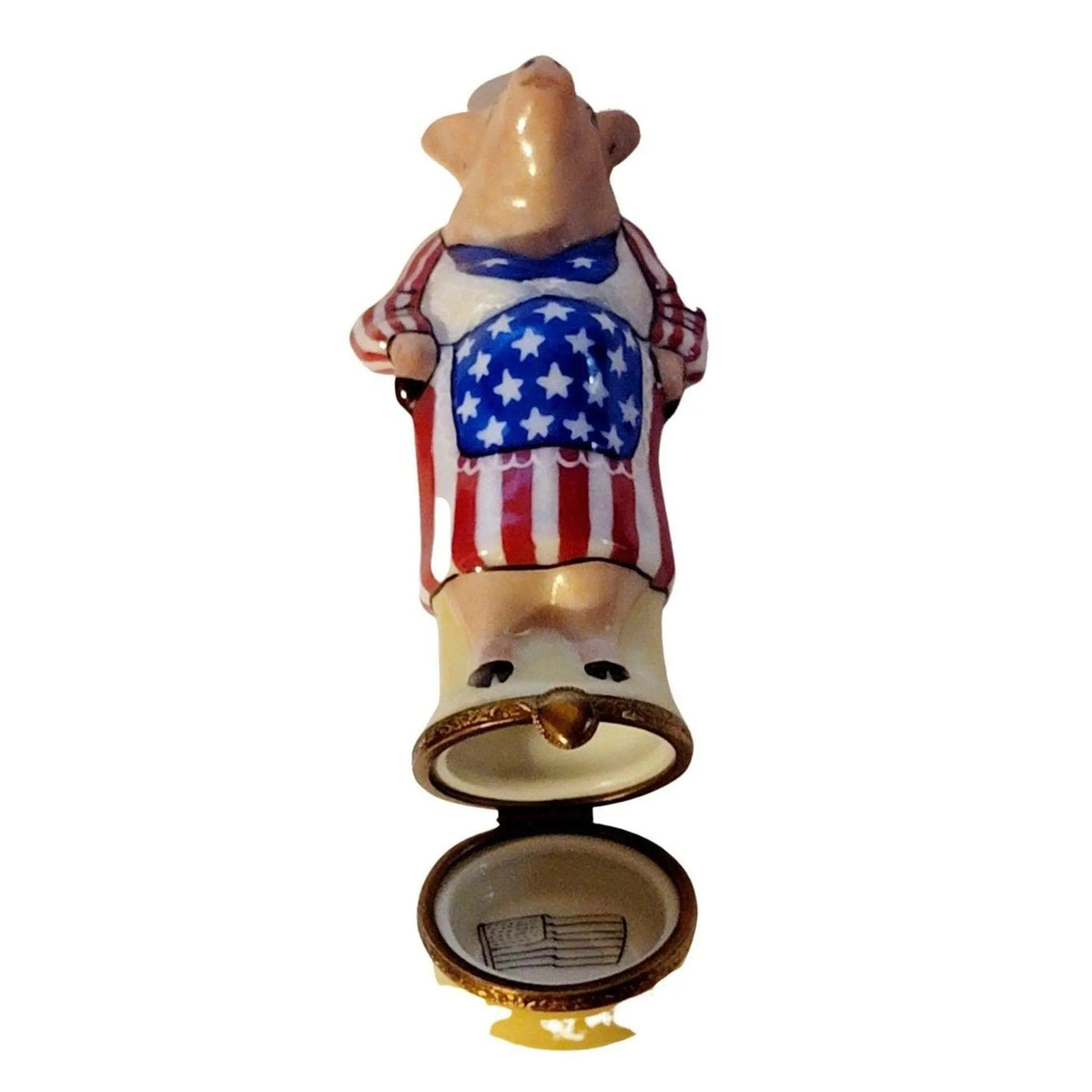 Ms Mama Pig America United Patriotic Limoges Figurine, view 2