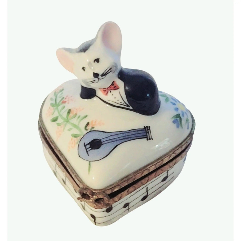 Serenade Musical Love Mouse Dating Heart Limoges Box, view 4