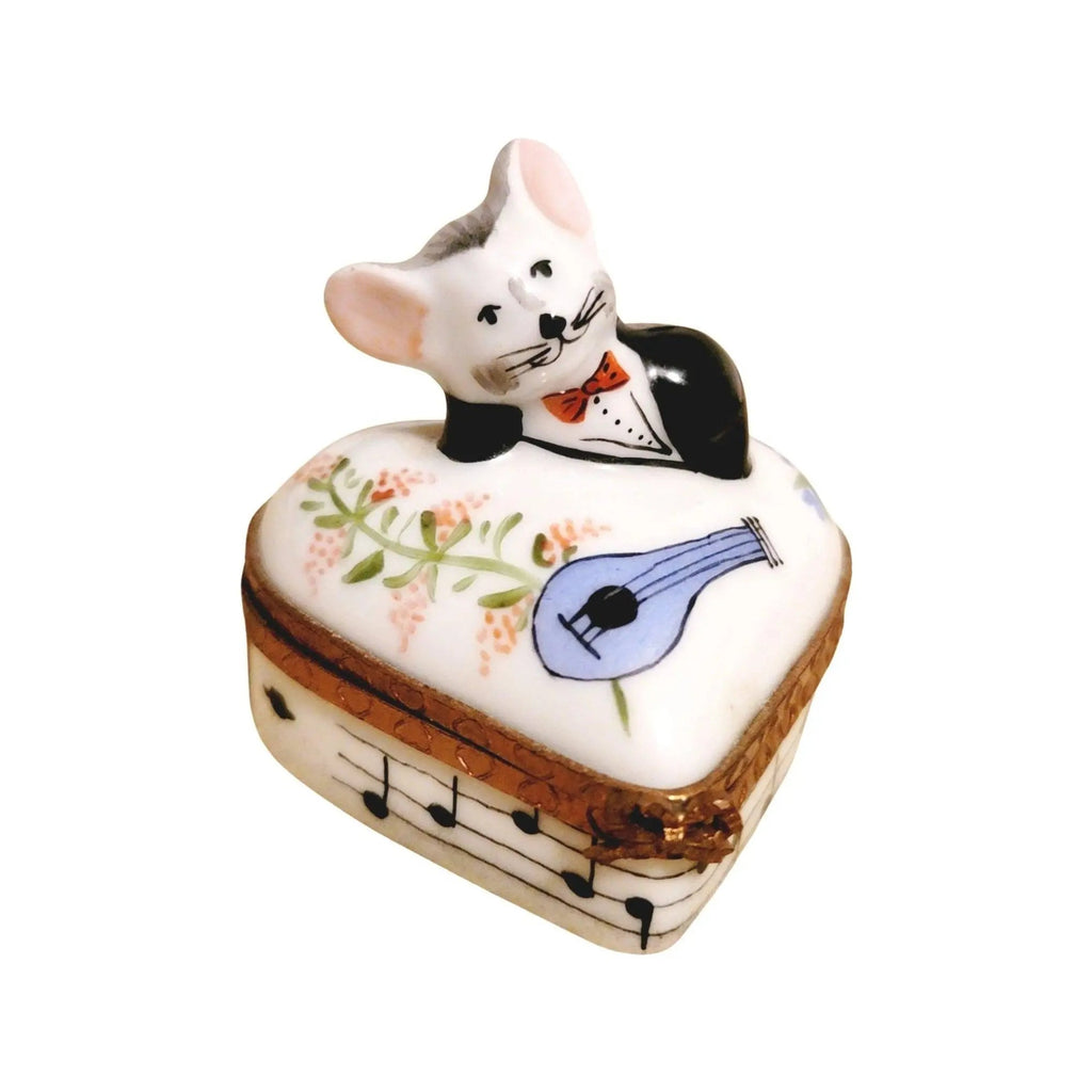 Serenade Musical Love Mouse Dating Heart Limoges Box, view 6