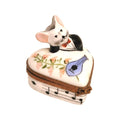 Serenade Musical Love Mouse Dating Heart Limoges Box, a hand-painted Limoges porcelain gift