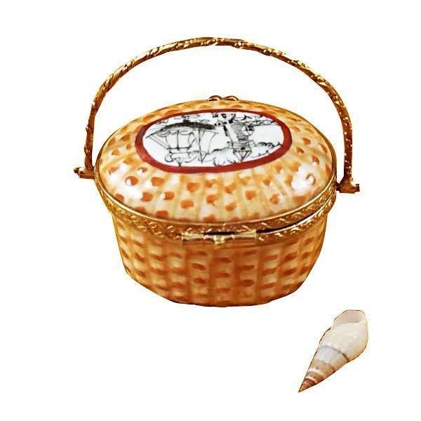 Nantucket Basket with Lighthouse Limoges Box Coastal Decor, view 3