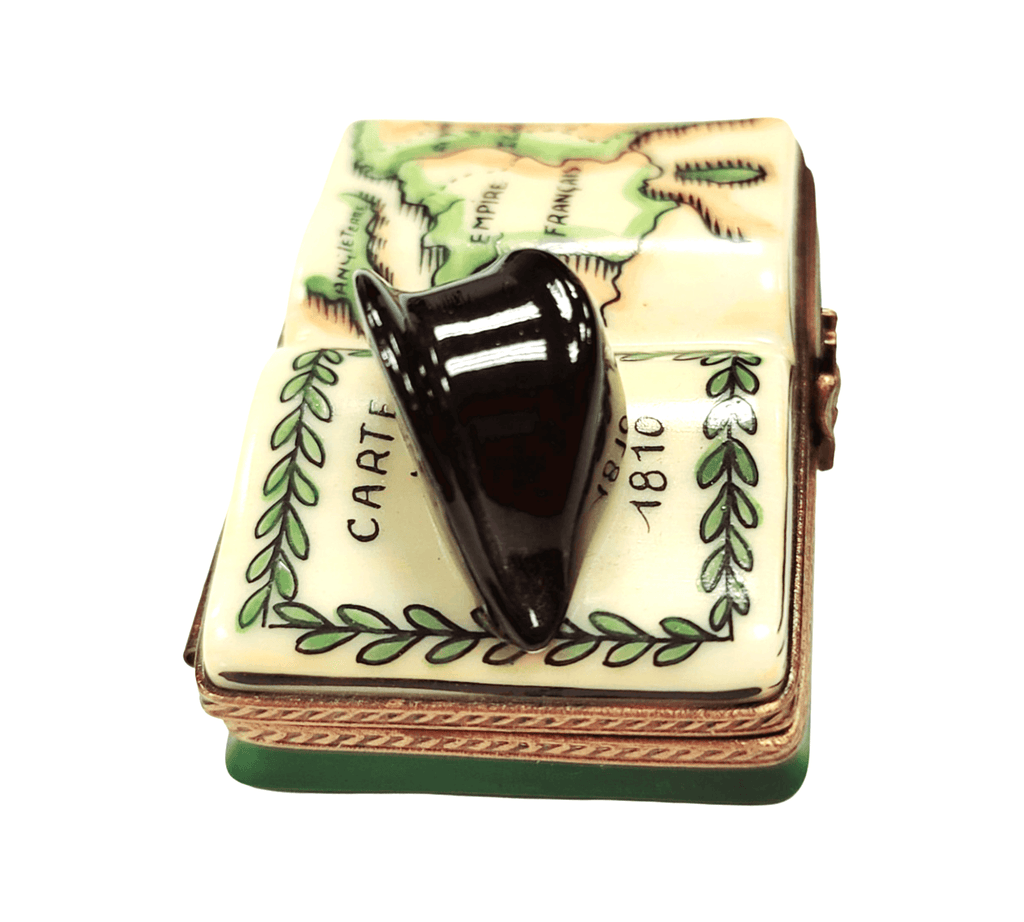 Napolean French Military Hat on Book Map Limoges Box, view 8