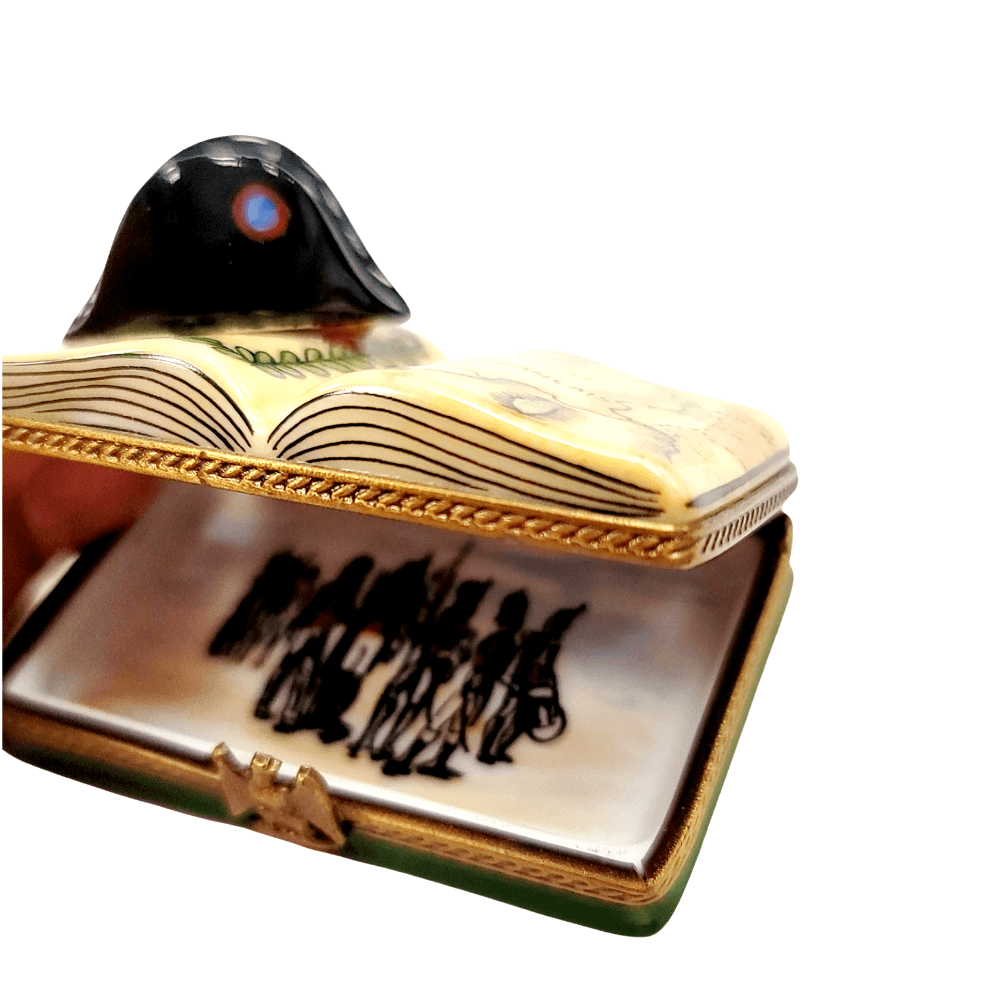 Napolean French Military Hat on Book Map Limoges Box, view 9
