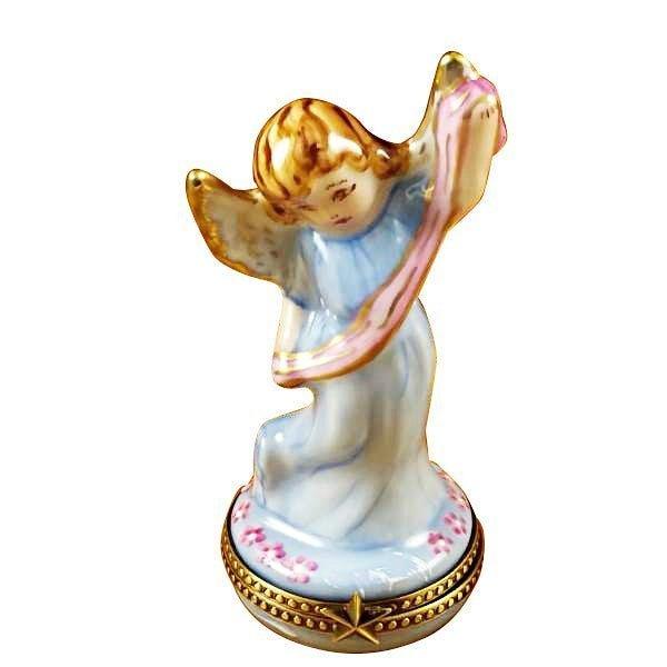 Nativity Angel Limoges Box Collectible for Christmas Decor, a hand-painted Limoges porcelain gift