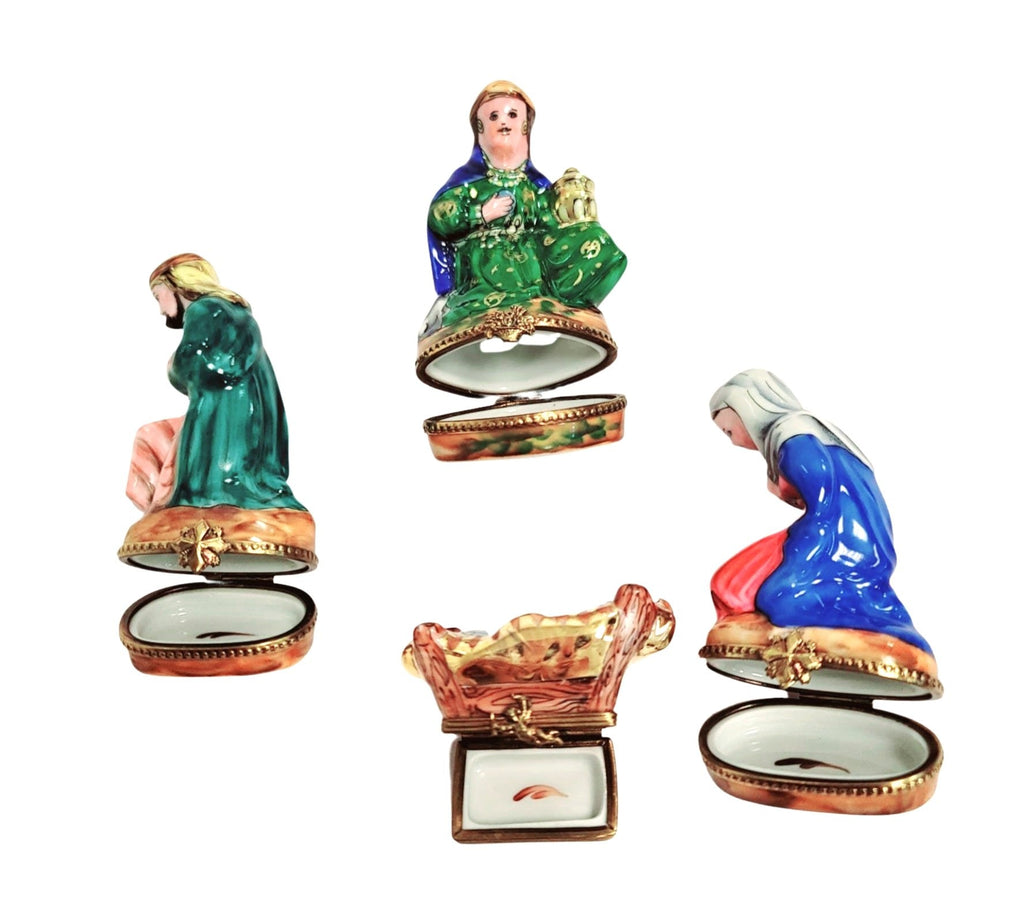 4 Piece Nativity Hay Bottom Limoges Box Figurine Gift, view 2