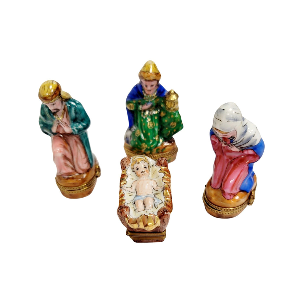 4 Piece Nativity Hay Bottom Limoges Box Figurine Gift, view 4