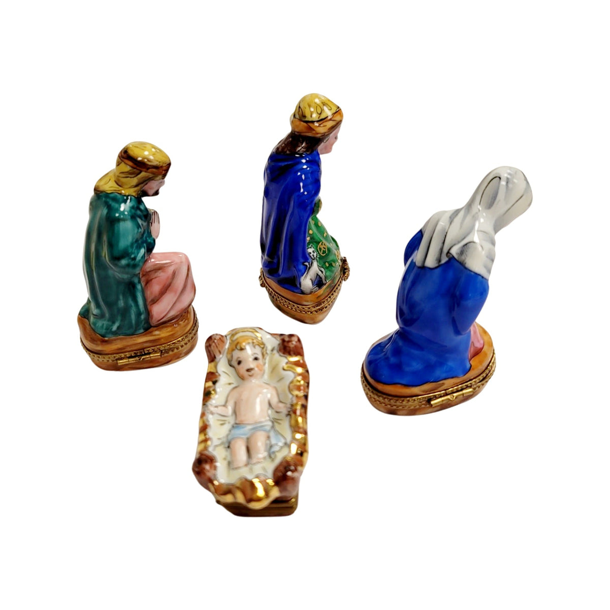 4 Piece Nativity Hay Bottom Limoges box, an heirloom-quality piece for collectors