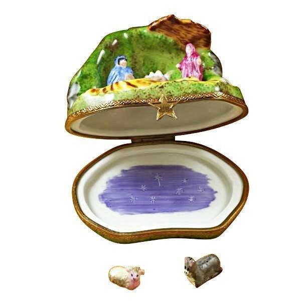 Nativity with 2 Removable Animals Limoges Box for Collectors, view 4