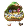 Nativity with 2 Removable Animals Limoges Box for Collectors, a hand-painted Limoges porcelain gift
