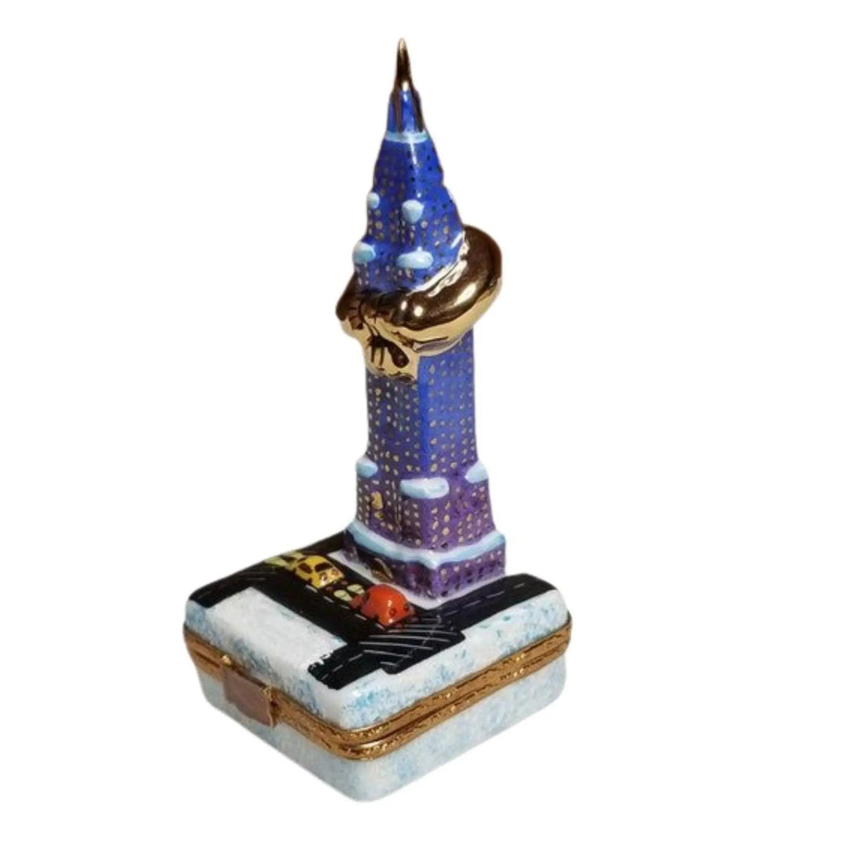 Authentic York Christmas Empire State Building Limoges box, hand-painted in France for Christmas, from Limoges Boutique