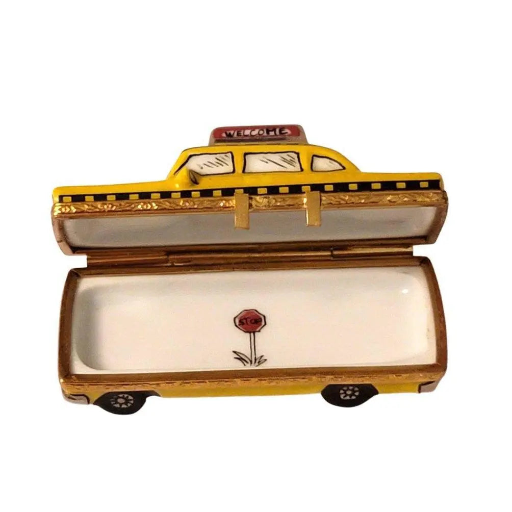 Hand-painted York Taxi Limoges box, French artistry for lovers of fine art