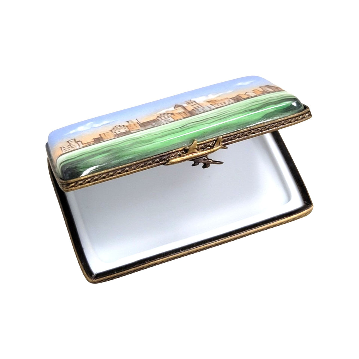 New York Post Card Letter to Paris Limoges Box Figurine, view 2