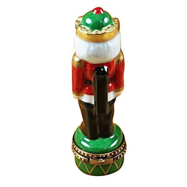 Nutcracker on Green Base Limoges Box, view 3