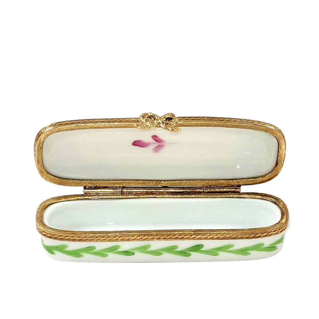Hand-painted Oblong Happy Anniversary Limoges box, French artistry for lovers of fine art