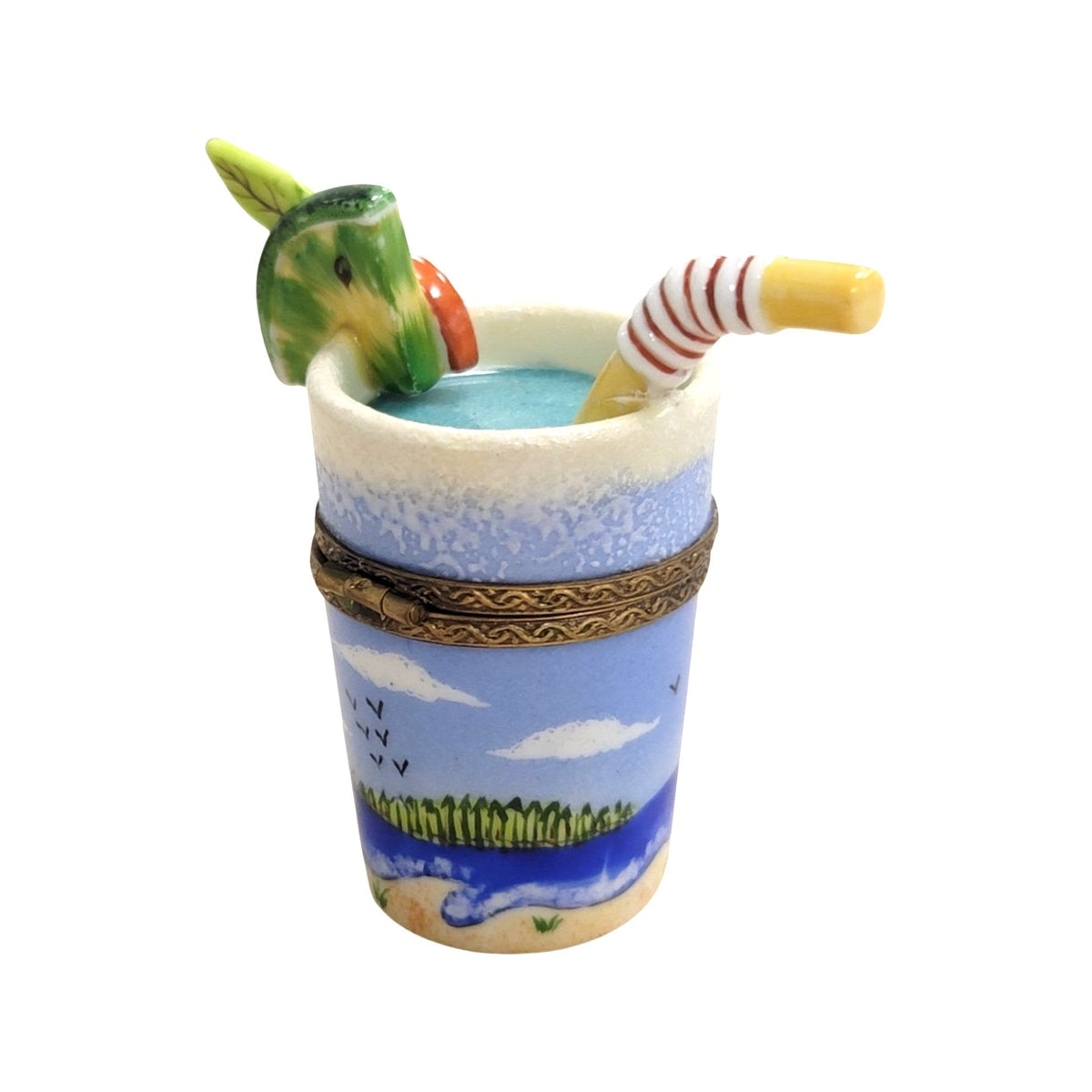 Ocean Cocktail Glass Limoges Box Figurine for Collectors, view 4