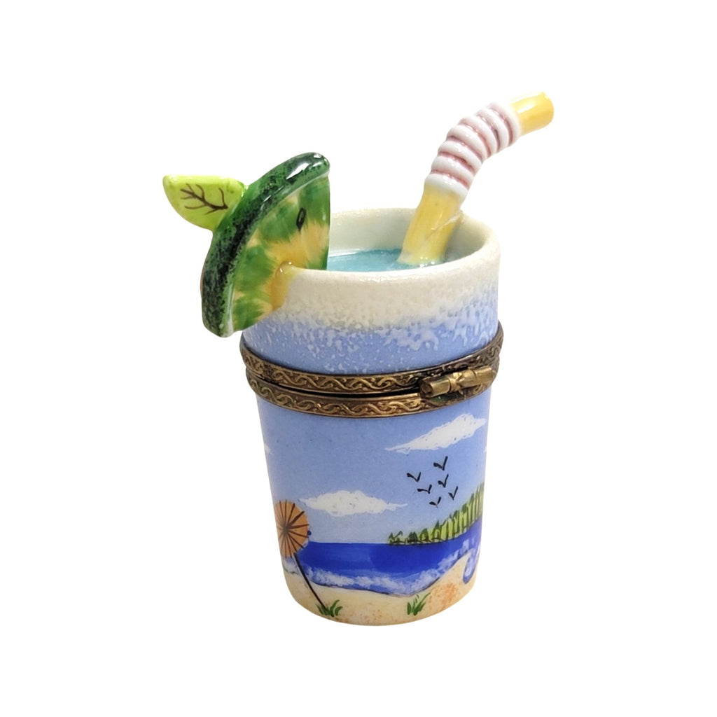 Ocean Cocktail Glass Limoges Box Figurine for Collectors, view 6