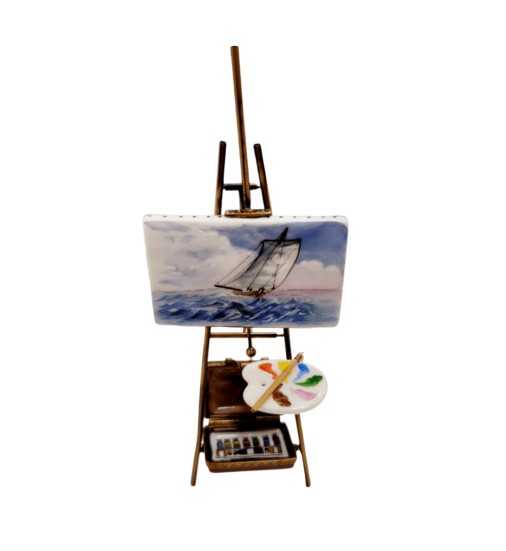 Genuine Ocean Sea Scene Easel Limoges box painted by hand in France, from Limoges Boutique