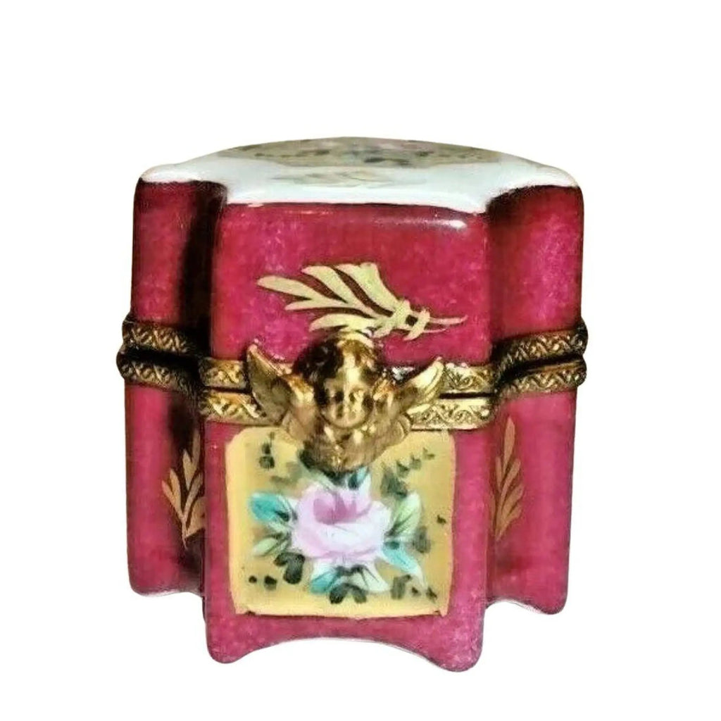 Authentic Four Perfume Octagonal Footed Limoges box, hand-painted in France, from Limoges Boutique