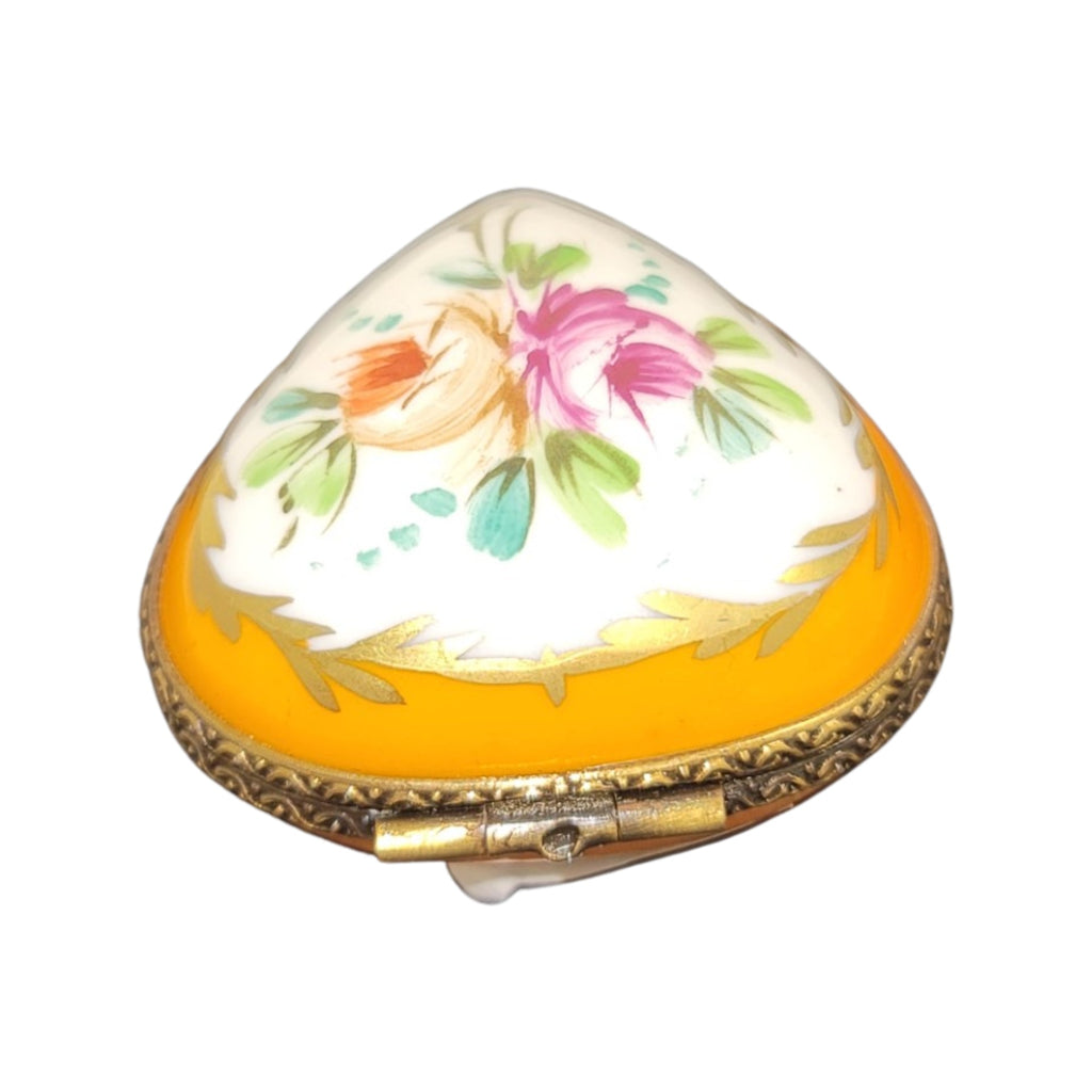 Orange Heart Flowers Limoges Porcelain Art Object, view 3