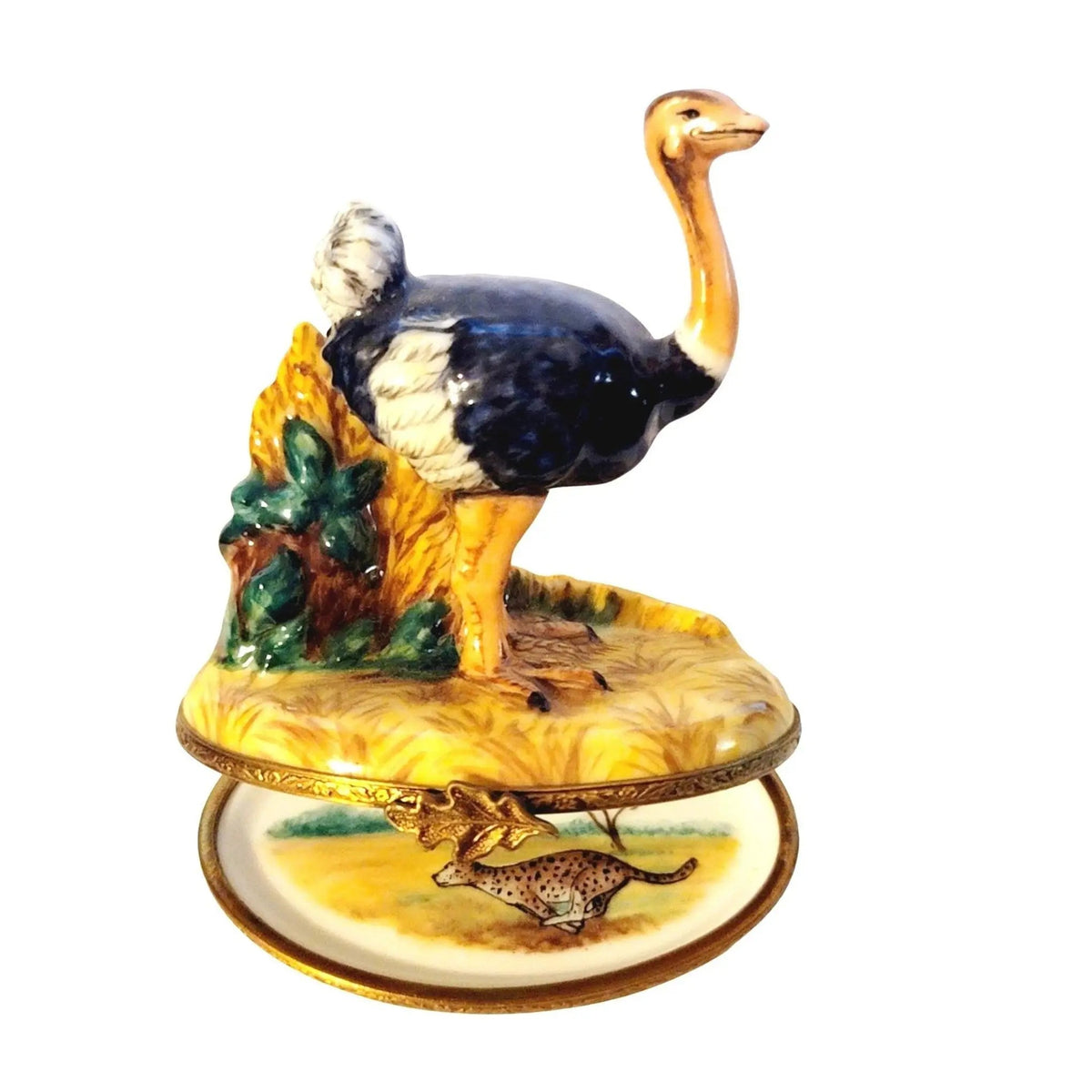 Ostridge Bird Limoges Box Figurine, a hand-painted Limoges porcelain gift