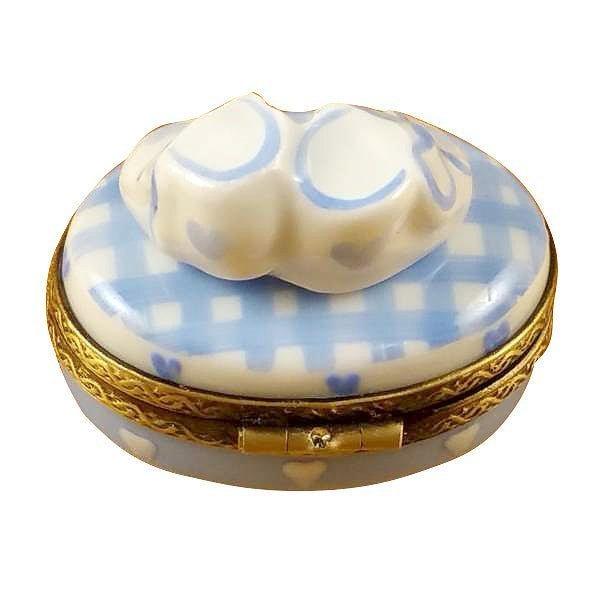 A thoughtful gift for Francophiles: the Oval It's a Boy with Shoes Limoges box
