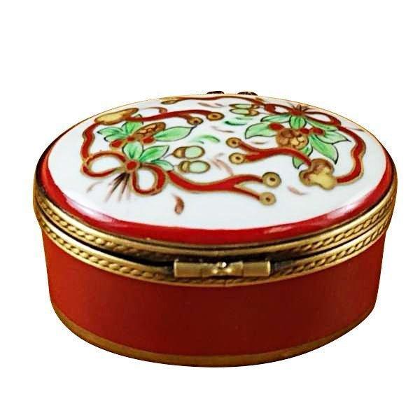 Oval Merry Christmas Limoges Box for Holiday Gifts, view 3