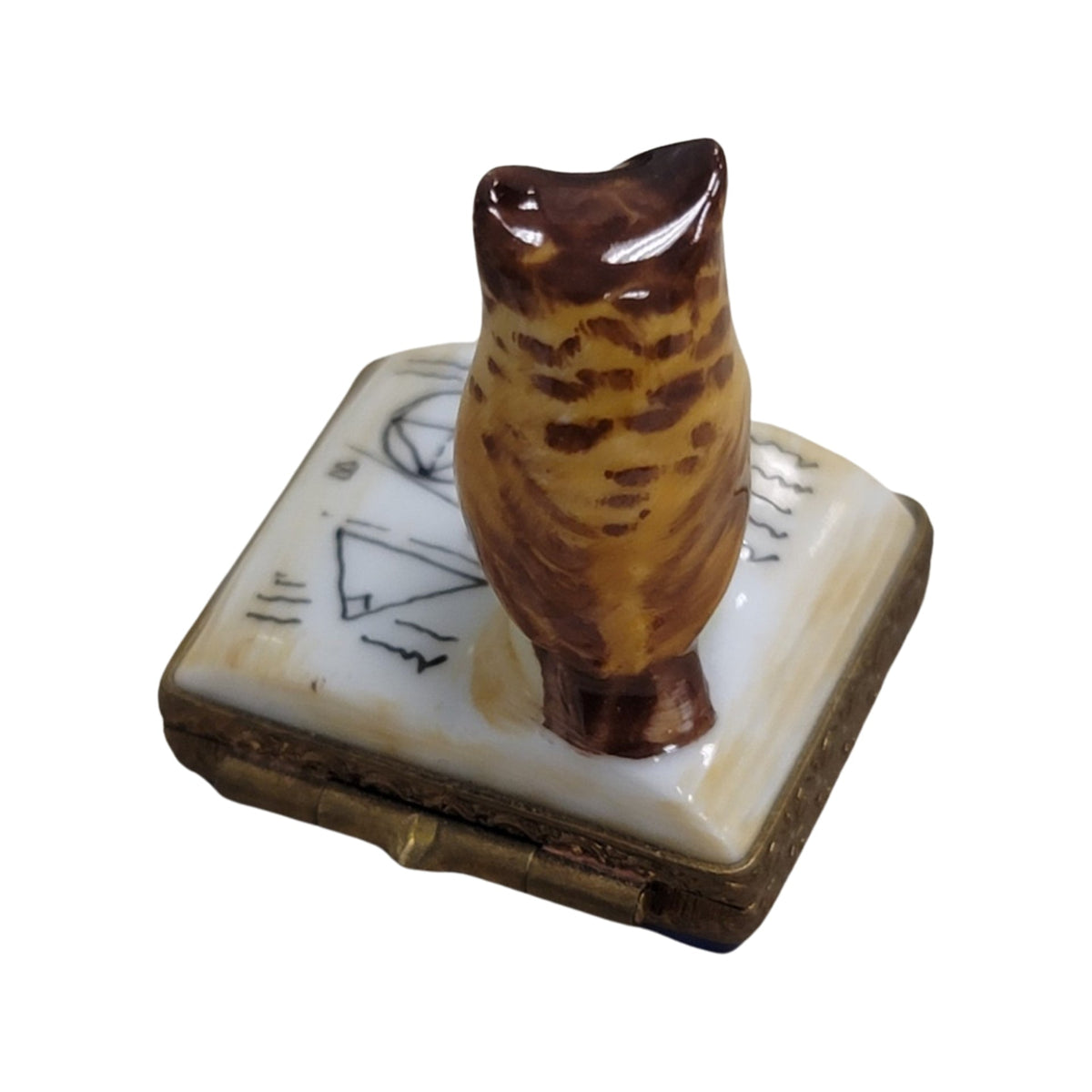 Every brushstroke by hand on the Owl on Book Limoges box from France