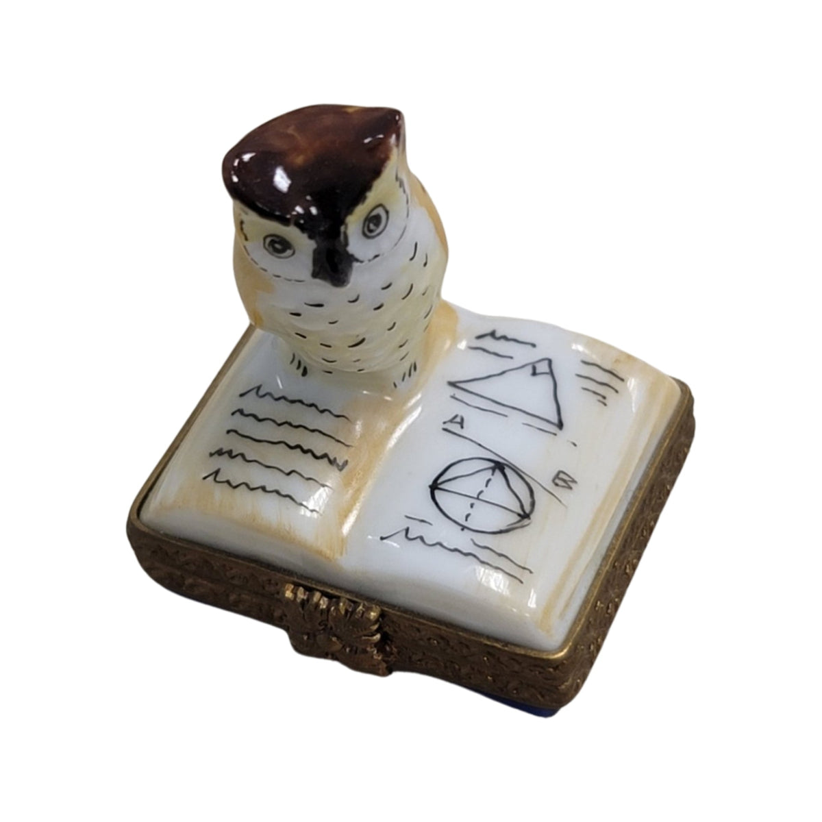 Genuine Owl on Book Limoges box painted by hand in France, from Limoges Boutique