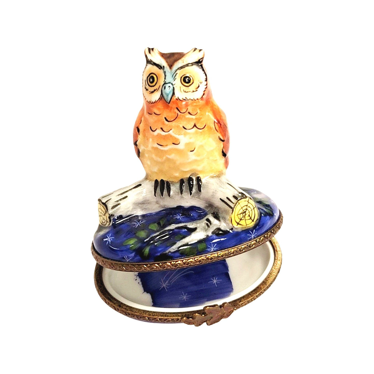 Owl on Log Limoges Box for Collectors, view 2