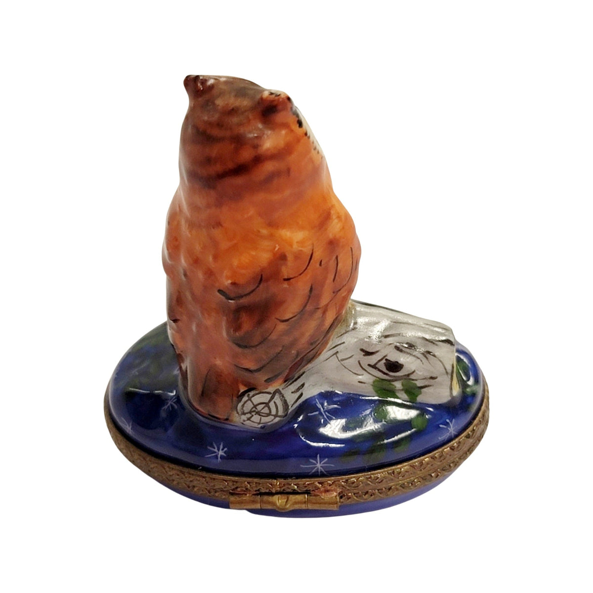 Owl on Log Limoges Box for Collectors, view 5