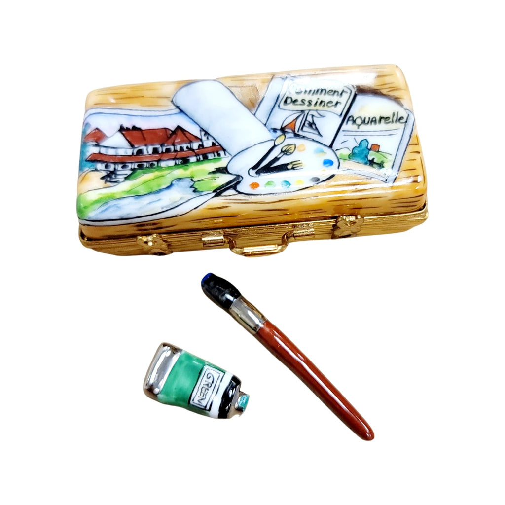 Paint Brush Limoges Box for Art Lovers, a hand-painted Limoges porcelain gift