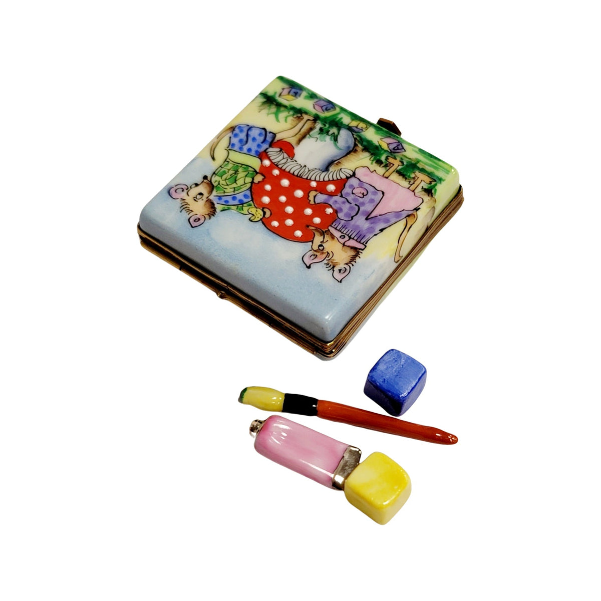 Paint Figurine Mice Mushroom Limoges Box for Collectors, view 3