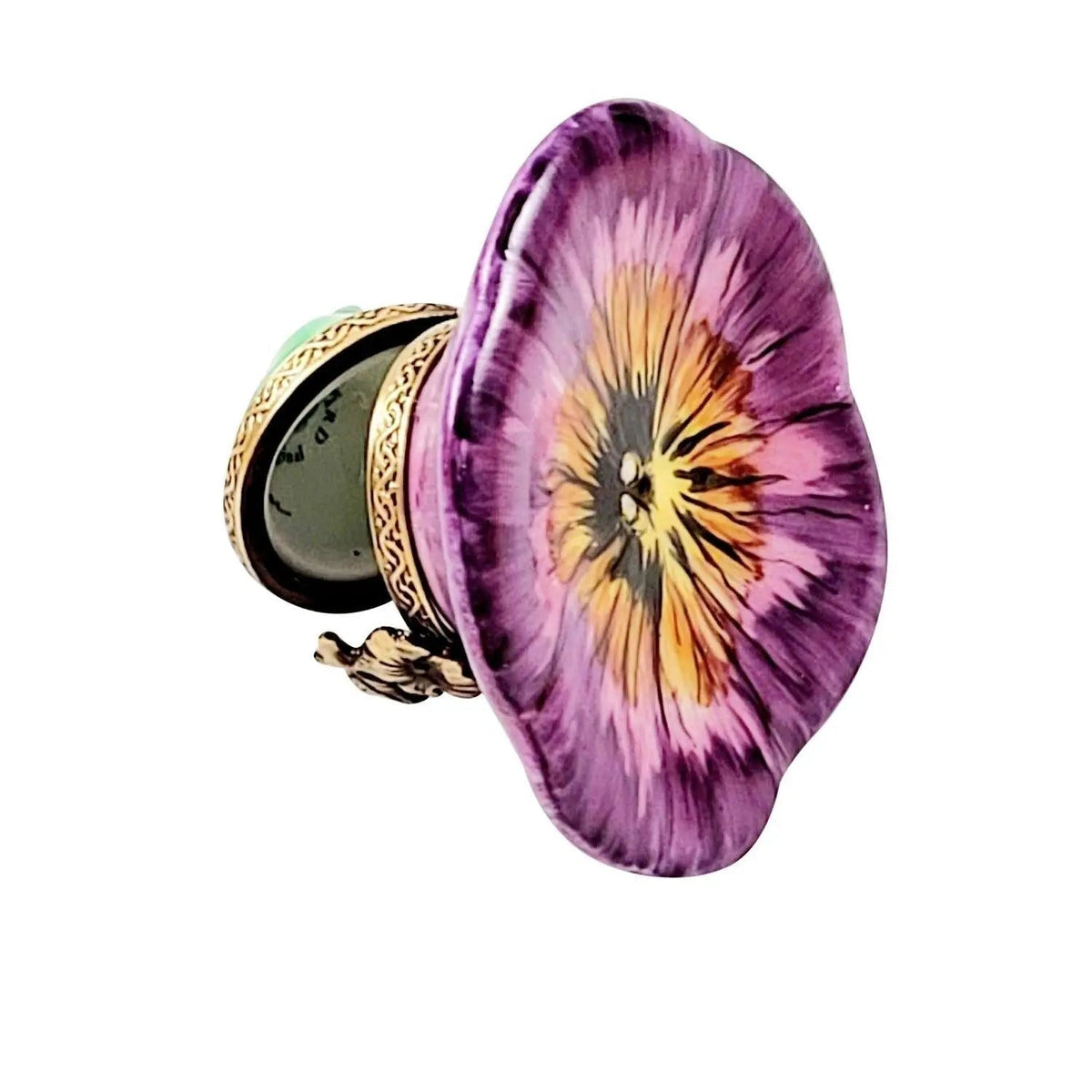 Pansy Purple Limoges box painted by hand in Limoges, France, a gift to treasure