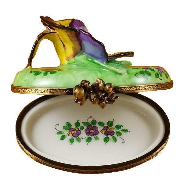 Pansy Purple Yellow Limoges Box for Collectors Gift, view 2