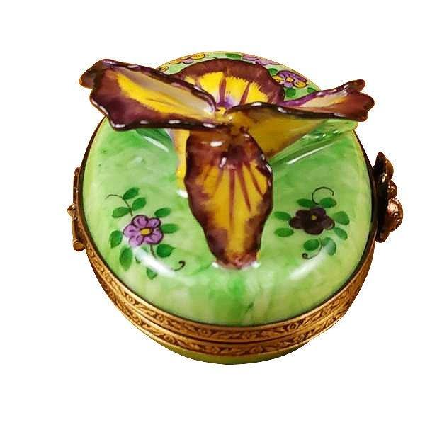 Pansy Purple Yellow Limoges Box for Collectors Gift, view 3