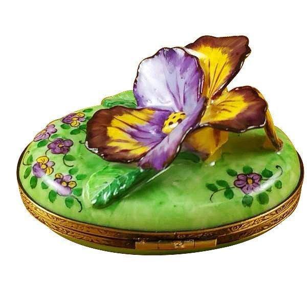 Pansy Purple Yellow Limoges Box for Collectors Gift, view 5