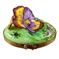 Pansy Purple Yellow Limoges Box for Collectors Gift, a hand-painted Limoges porcelain gift