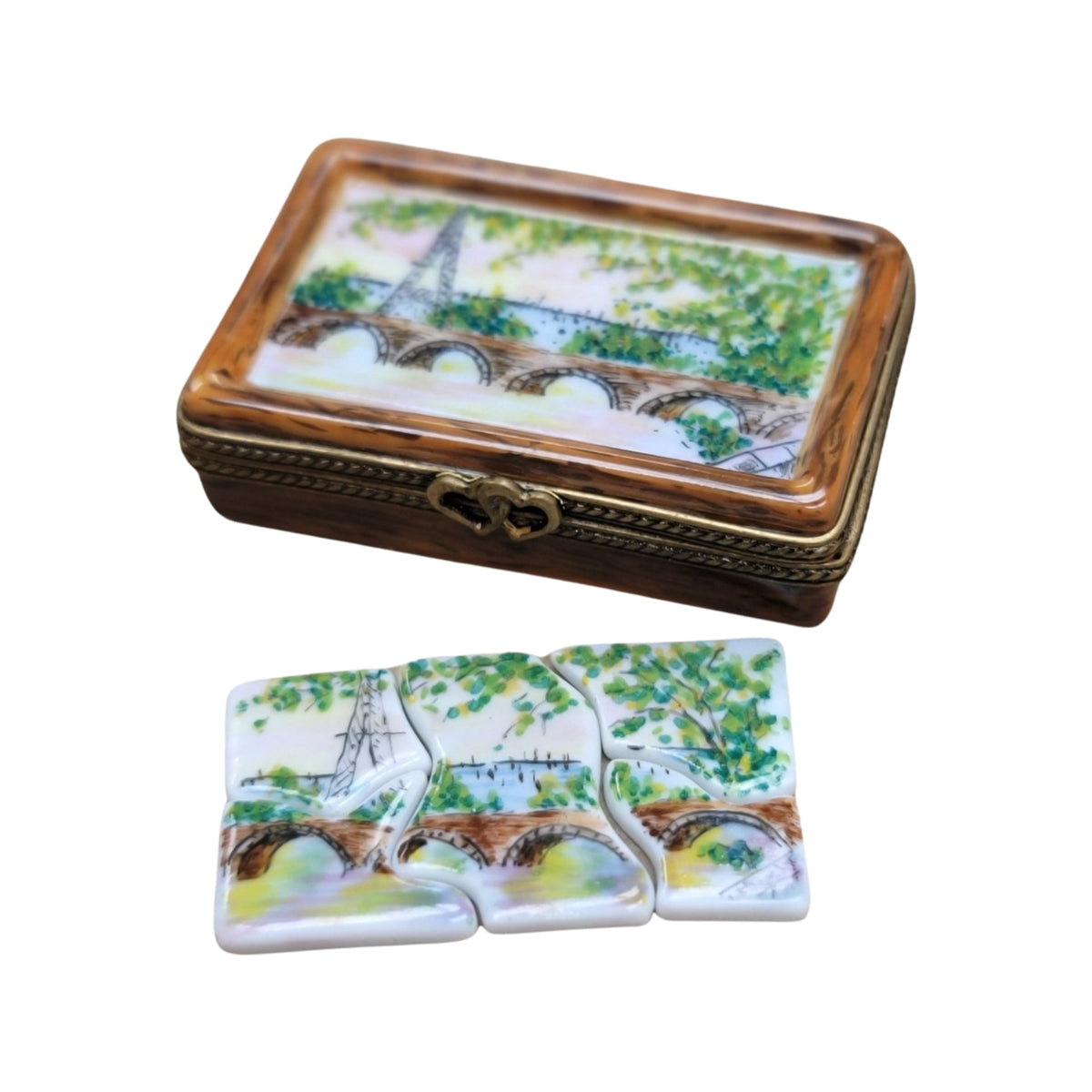 Paris Puzzle Limoges Box Figurine, view 2