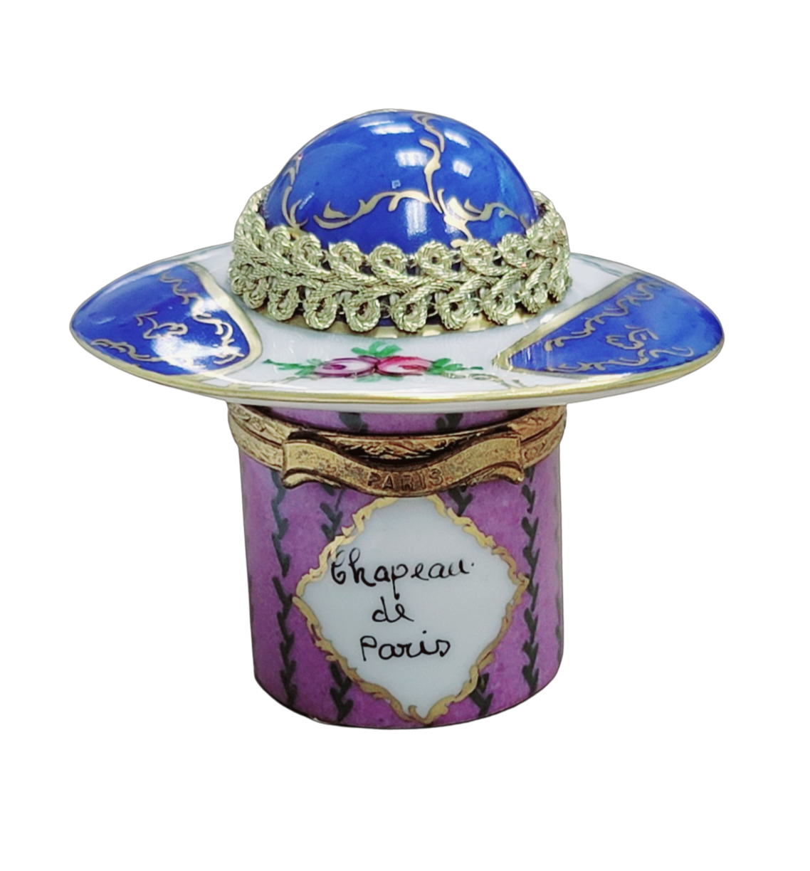 Paris Hat Fashion Figurine Collectible, a hand-painted Limoges porcelain gift