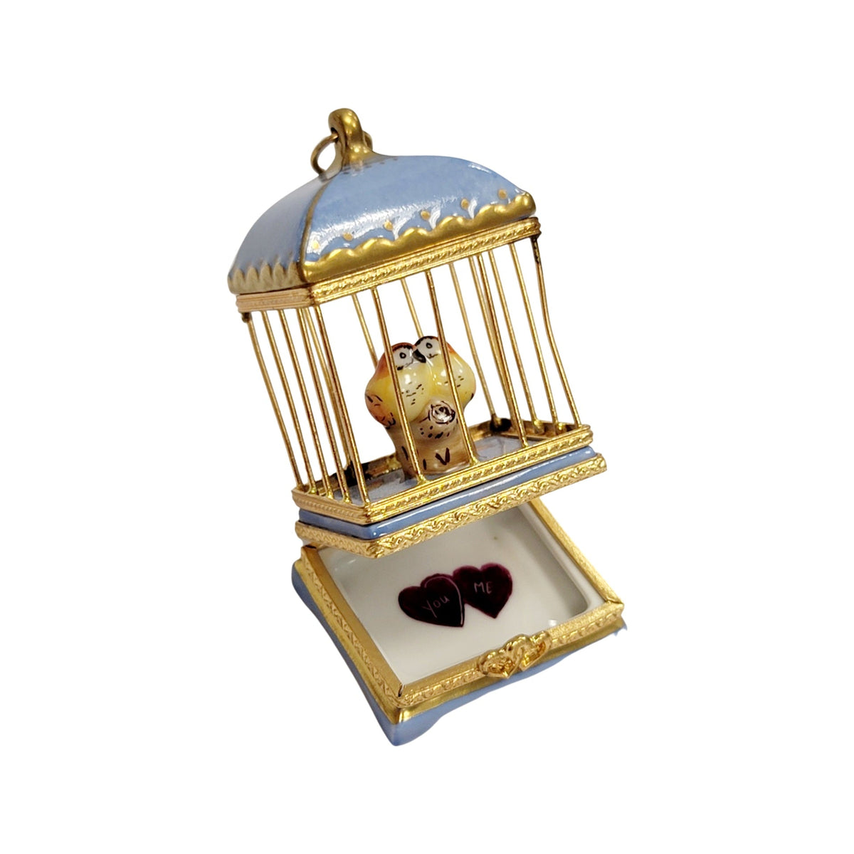 Pastel Blue Love Birds Cage for Romantic Gift, view 2