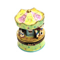 Pastel Green MerryGoRound Carousel Limoges Box Figurine, a hand-painted Limoges porcelain gift