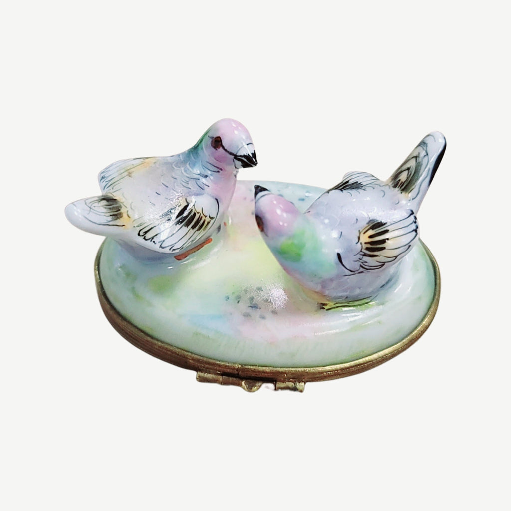 Two Pigeons Birds Pastel Figurine for Collectors, view 3