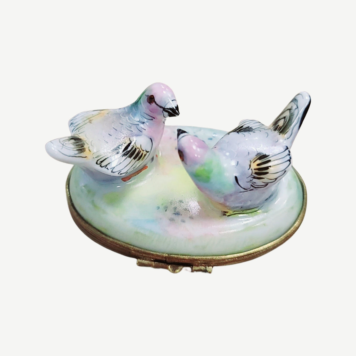 Two Pigeons Birds Pastel Figurine for Collectors, view 3