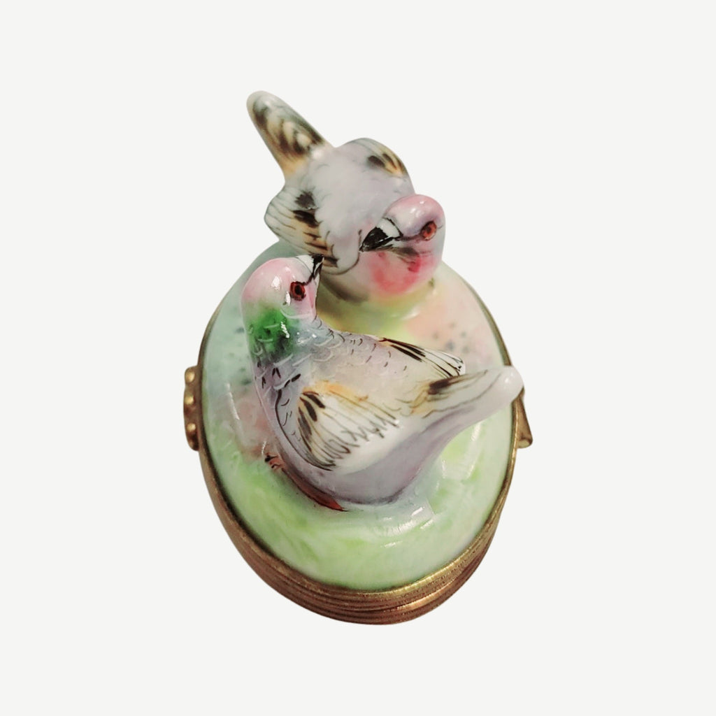 Two Pigeons Birds Pastel Figurine for Collectors, view 4