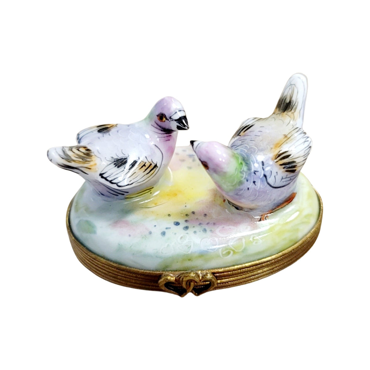 Two Pigeons Birds Pastel Figurine for Collectors, view 5
