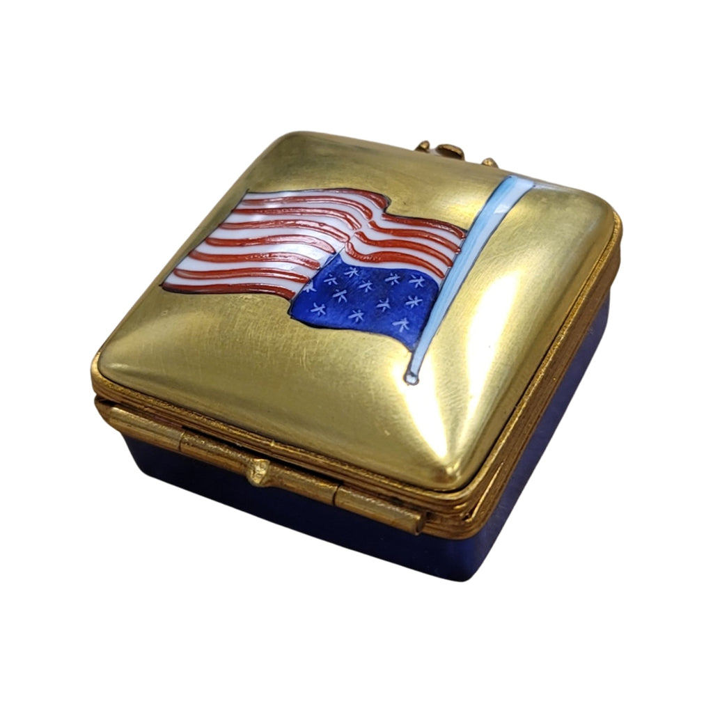 Square Patriotic American Flag United States Limoges Box, view 14