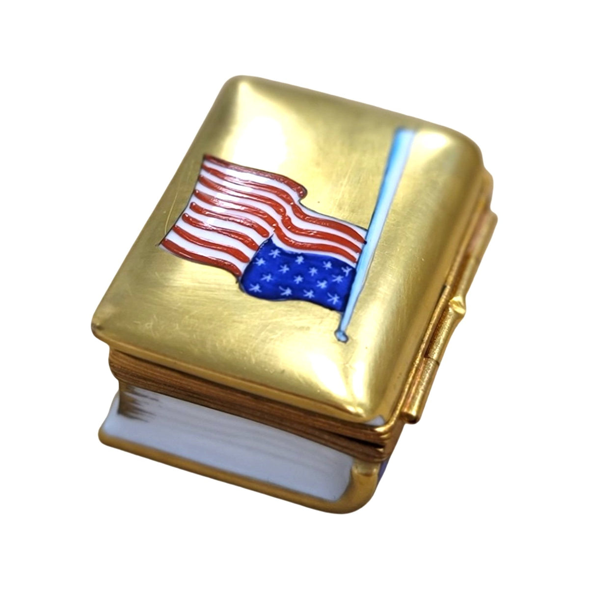 Patriotic American Flag United States Limoges Box, view 4