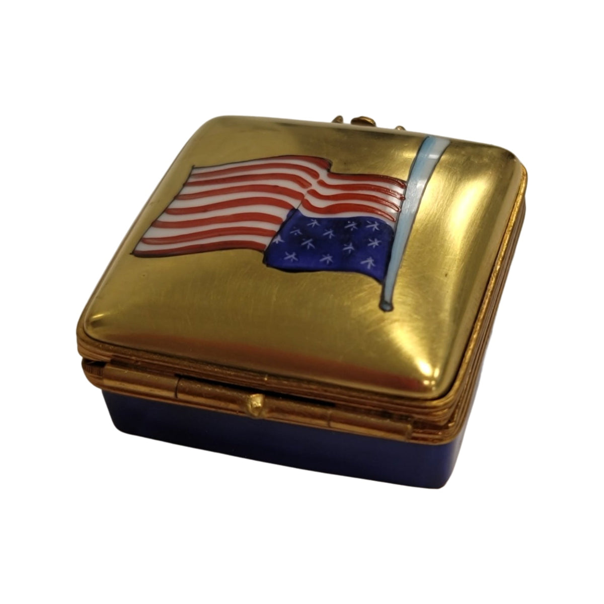 Square Patriotic American Flag United States Limoges Box, view 6